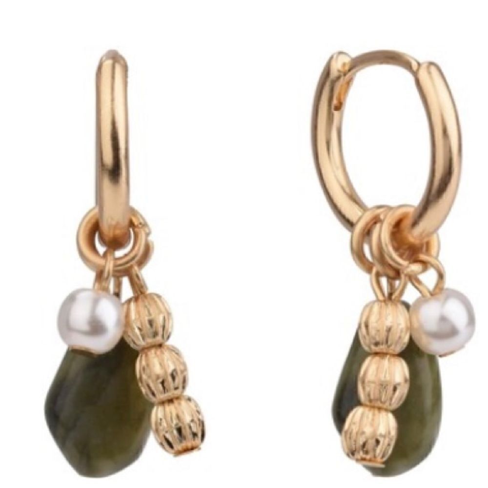 The Sak NWT Gold color Loop with gold beans green stone and pearl